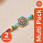 Daivya Sparsh by bigbasket Floral Bliss Pendant Rakhi With Kumkum & Rice 2x1 pc Multipack