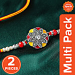Daivya Sparsh by bigbasket Floral Radiance Pendant Rakhi With Kumkum & Rice 2x1 pc Multipack