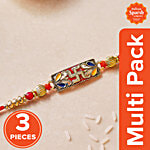 Daivya Sparsh by bigbasket Classic Artistic Pendant Rakhi With Kumkum & Rice 3x1 pc Multipack