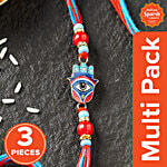 Daivya Sparsh by bigbasket Enlighten Designer Trendy Rakhi With Kumkum & Rice 3x1 pc Multipack