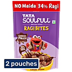 Tata Soulfull Ragi Bites Choco Fills, No Maida, Dal Protein, Kids Cereal 2 x 500 g Multipack