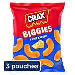 Crax Biggies Swiss Cheese Puffs 3x65 g (Multipack)