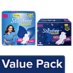 STAYFREE Stayfree Sanitary Pads - Secure Comfort XL, 40 pcs + Secure Nights XXL, 18 pcs 2 Items Combo