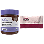 The Whole Truth Double Cocoa Protein Bar, 52 g + Dark Chocolate Creamy Peanut Spread, 325 g Combo (2 Items)