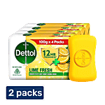Dettol Lime Cool Bathing Soap Bar - With 2x Menthol 100 g (Pack of 4 x 2) Multipack