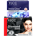VLCC Diamond Facial Kit, 60 g + Insta Glow Diamond Bleach, 60 g Combo (2 Items)