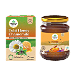 bb Combo Organic India Tulsi Honey Chamomile Tea + Multi Floral Honey Combo 2 Items