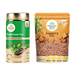 bb Combo Organic India Tulsi Green Tea Classic + Organic Jaggery Powder Combo 2 Items