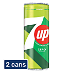 7UP Zero Sugar Soft Drink 2 x 330 ml Multipack