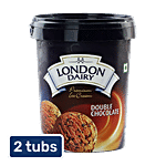 London Dairy Premium Ice Cream - Double Chocolate 2 x 500 ml Tub Multipack