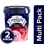London Dairy Premium Ice Cream - Simply Strawberry 2 x 500 ml Tub Multipack