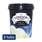 London Dairy Premium Ice Cream - Vanilla 2 x 500 ml Tub Multipack
