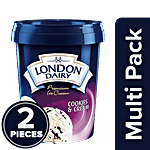 London Dairy Premium Ice Cream - Cookies & Cream 2 x 500 ml Tub Multipack