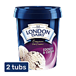 London Dairy Premium Ice Cream - Cookies & Cream 2 x 500 ml Tub Multipack