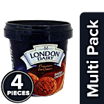 London Dairy Premium Ice Cream - Double Chocolate 4 x 125 ml Cup Multipack