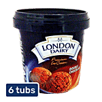 London Dairy Premium Ice Cream - Double Chocolate 6 x 125 ml Cup Multipack