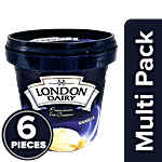 London Dairy Premium Ice Cream - Vanilla 6 x 125 ml Cup Multipack