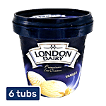 London Dairy Premium Ice Cream - Vanilla 6 x 125 ml Cup Multipack