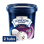 London Dairy Premium Ice Cream - Cookies & Cream 2 x 125 ml Cup Multipack