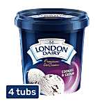 London Dairy Premium Ice Cream - Cookies & Cream 4 x 125 ml Cup Multipack