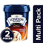 London Dairy Premium Ice Cream - Praline and Cream 2 x 500 ml Multipack