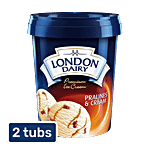 London Dairy Premium Ice Cream - Praline and Cream 2 x 500 ml Multipack