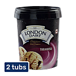 London Dairy Premium Ice Cream - Tiramisu, Contains Egg 2 x 500 ml Tub Multipack