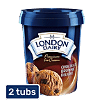 London Dairy Premium Ice Cream - Chocolate Brownie Delight 2 x 500 ml Tub Multipack