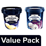 London Dairy Premium Ice Cream - Cookies & Cream + Vanilla 2 x 125 ml Cup Combo