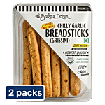The Baker's Dozen Chilly Garlic Grissini Breadsticks 2 x 100 g (Multipack)