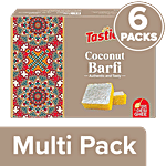 Tasties Coconut Barfi Mithai / Sweet - Made With Desi Ghee 6 x 200 g Multipack