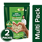 Tata Sampann Pure Premium Cashews Whole - Premium Quality Kaju 2 x 500 g (Multipack)