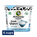Akshayakalpa Organic Greek Yoghurt - Plain 4 x 90 g (Multipack)