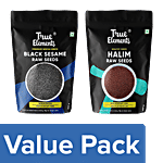 True Elements Raw Halim Seeds, 500 g + Raw Black Sesame Seeds, 250 g Combo (2 Items)