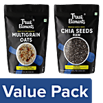 True Elements Raw Chia Seeds, 150 g + Multigrain Oats, 500 g Combo (2 Items)