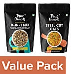 True Elements Steel Cut Oats, 500 g + 8 In 1 Mix, 250 g Combo (2 Items)