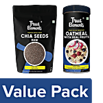 True Elements Raw Chia Seeds, 500 g + Oatmeal With Real Fruits, 500 g Combo (2 Items)