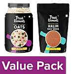 True Elements Raw Halim Seeds, 250 g + Ready-To-Cook Oats, 900 g Combo (2 Items)