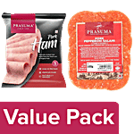 Prasuma Pork Ham, 200 g + Pork Pepperoni Salami, 100 g Combo (2 Items)