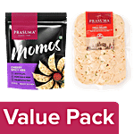 Prasuma Cheesy Spicy Veg Momos 500 g, 24 pcs + Chicken Chilli Salami, 200 g Combo (2 Items)