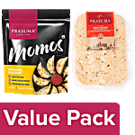 Prasuma Original Chicken Momos, 24 pcs + Chicken Chilli Salami, 200 g Combo (2 Items)