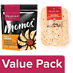 Prasuma Spicy Chicken Momos, 24 pcs + Chicken Chilli Salami, 200 g Combo (2 Items)
