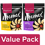 Prasuma Original Chicken Momos, 24 pcs + Cheesy Spicy Veg Momos 500 g, 24 pcs Combo (2 Items)
