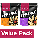 Prasuma Spicy Chicken Momos, 24 pcs + Cheesy Spicy Veg Momos 500 g, 24 pcs Combo 2 Items