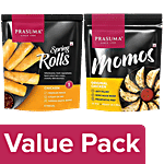 Prasuma Original Chicken Momos, 24 pcs + Chicken Spring Rolls, 6 pcs Combo (2 Items)