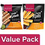 Prasuma Chicken Seekh Kebab 500 g, 6 pcs + Chicken Spring Rolls, 6 pcs Combo (2 Items)
