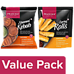 Prasuma Chicken Shammi Kebab 200 g, 6 pcs + Chicken Spring Rolls, 6 pcs Combo (2 Items)