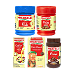 Weikfield Baking Powder, 100 g + Baking Soda, 100 g + Corn Starch Powder, 500 g + Unsweetened Cocoa Powder, 150 g + Vanilla Flavoured Custard, 200 ml Combo (5 Items)