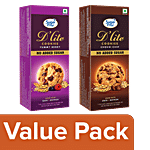 Sugar Free D'Lite Yummy Berry Cookies 75 g + D'Lite Choco Chip Cookies 75 g Combo (2 Items)