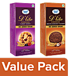 Sugar Free D'Lite Yummy Berry Cookies 75 g + D'Lite Mocha Hazelnut Flavour Cookies 75 g Combo (2 Items)